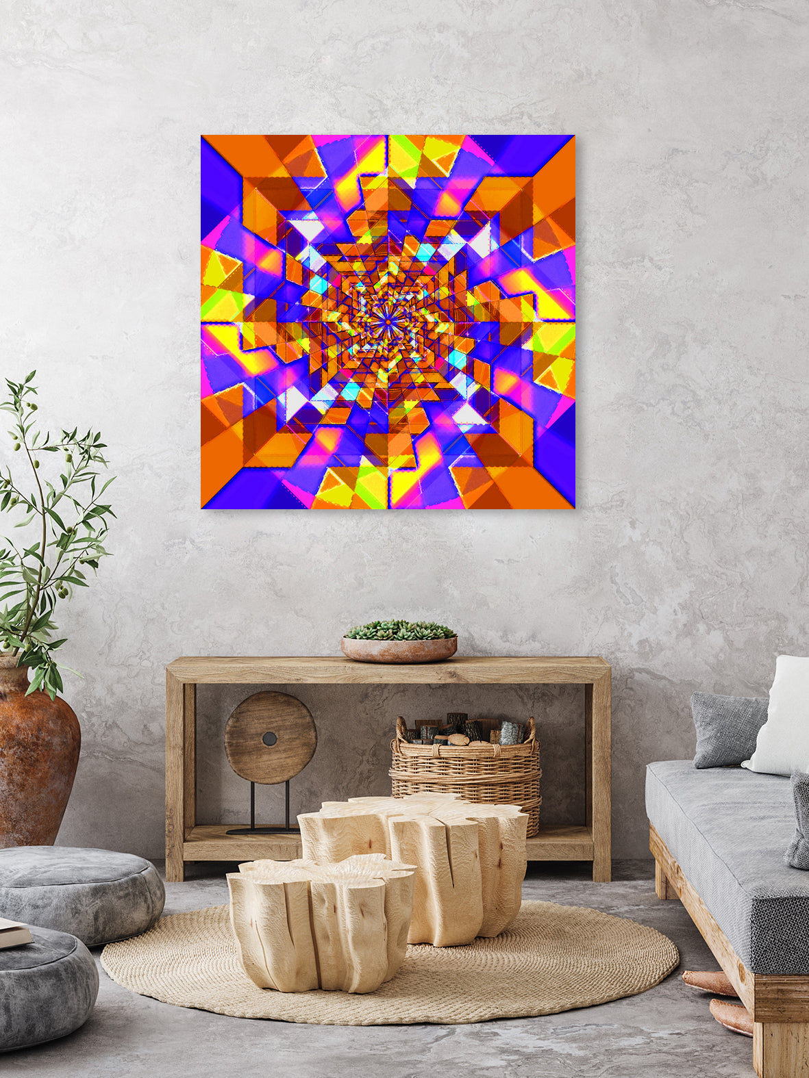 Spiral Squares by Pete Smith on GIANT ART - fuchsia digital painting