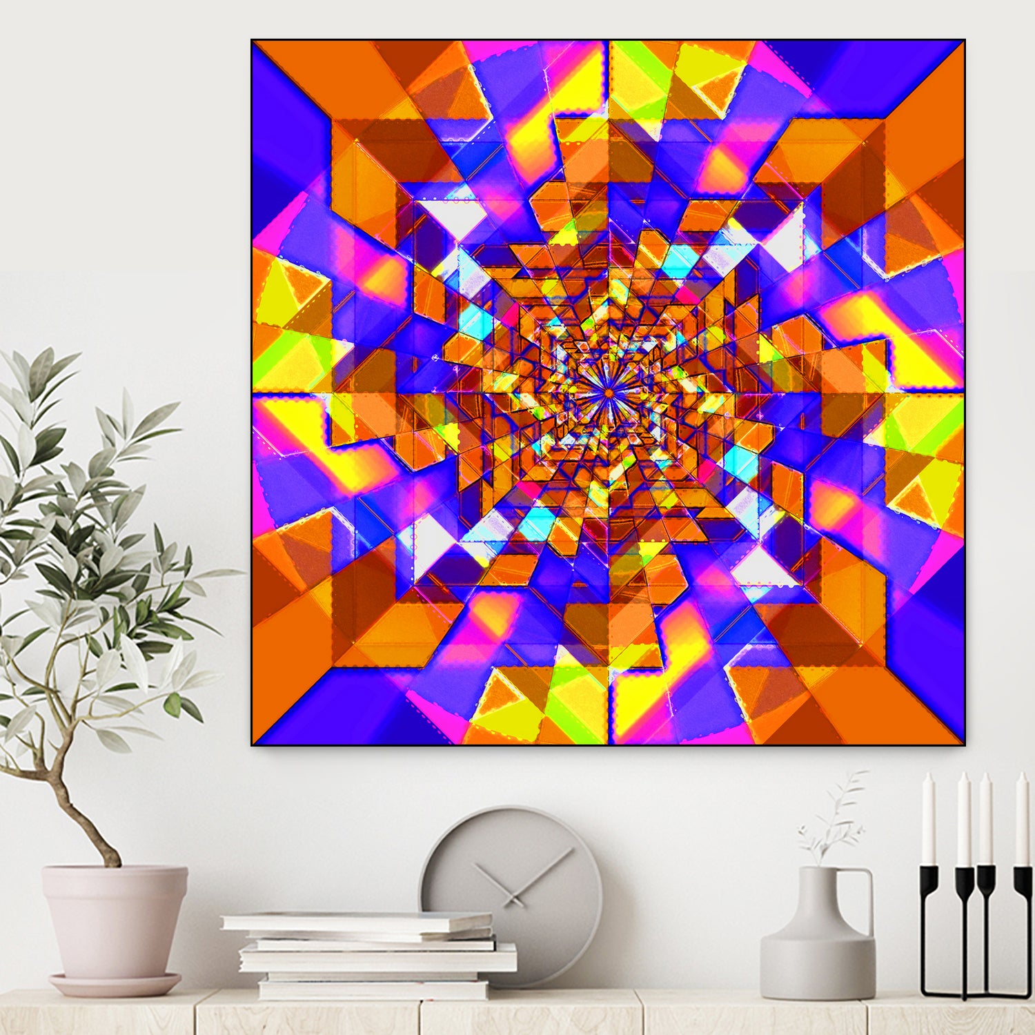 Spiral Squares by Pete Smith on GIANT ART - fuchsia digital painting