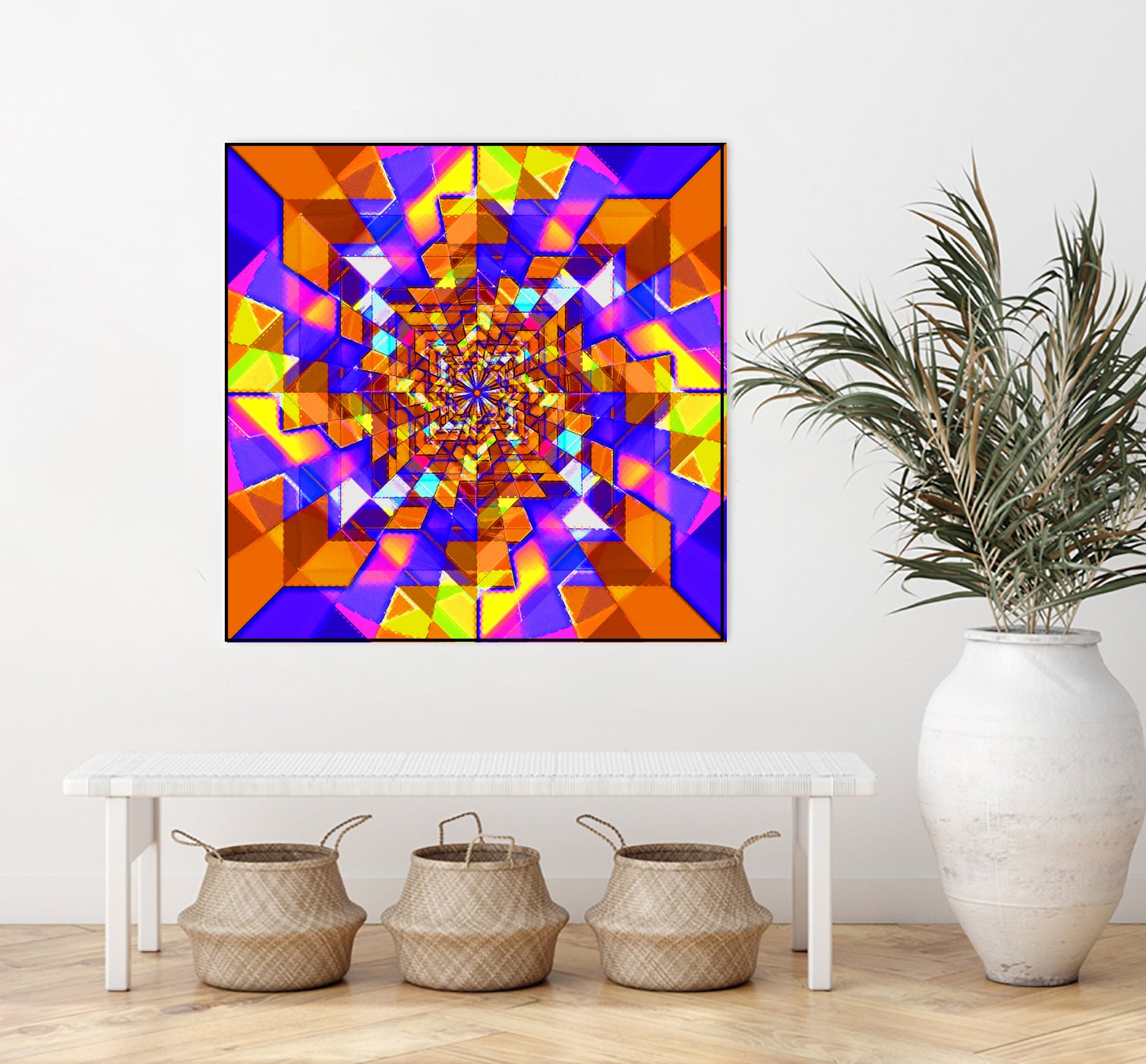 Spiral Squares by Pete Smith on GIANT ART - fuchsia digital painting