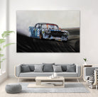 Hoonicorn Drift Car II by João Bello on GIANT ART - blue mixed media