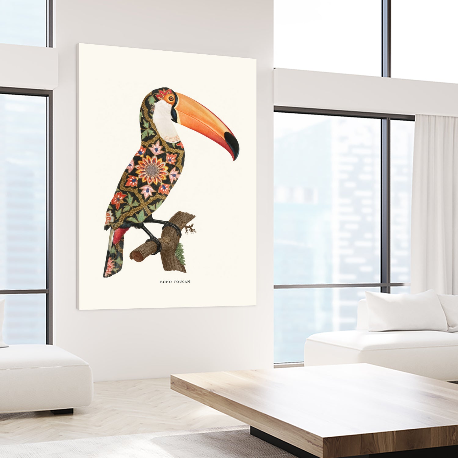 Boho Toucan by Jonas Loose on GIANT ART - orange digital drawing