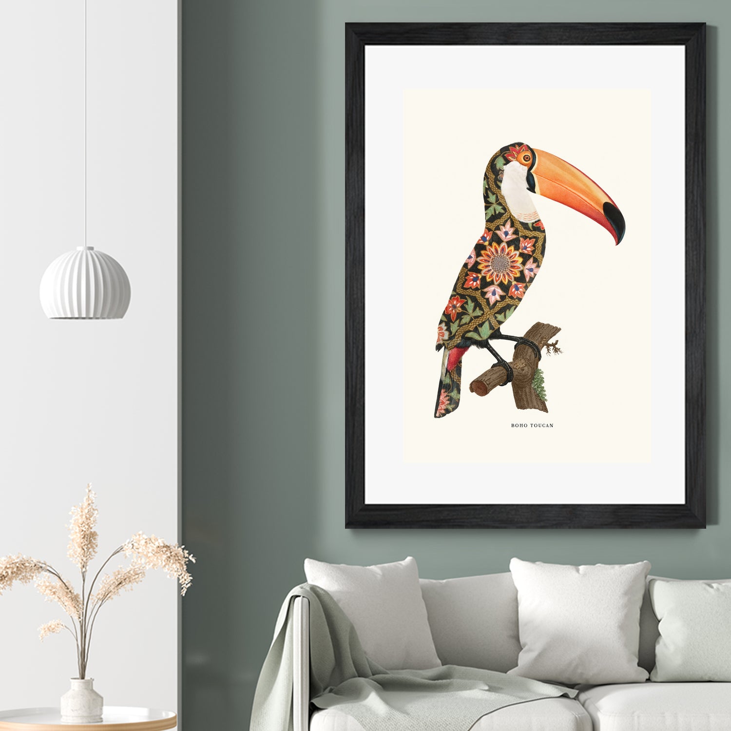 Boho Toucan by Jonas Loose on GIANT ART - orange digital drawing