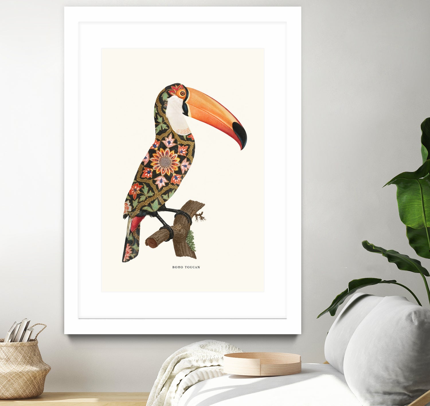 Boho Toucan by Jonas Loose on GIANT ART - orange digital drawing