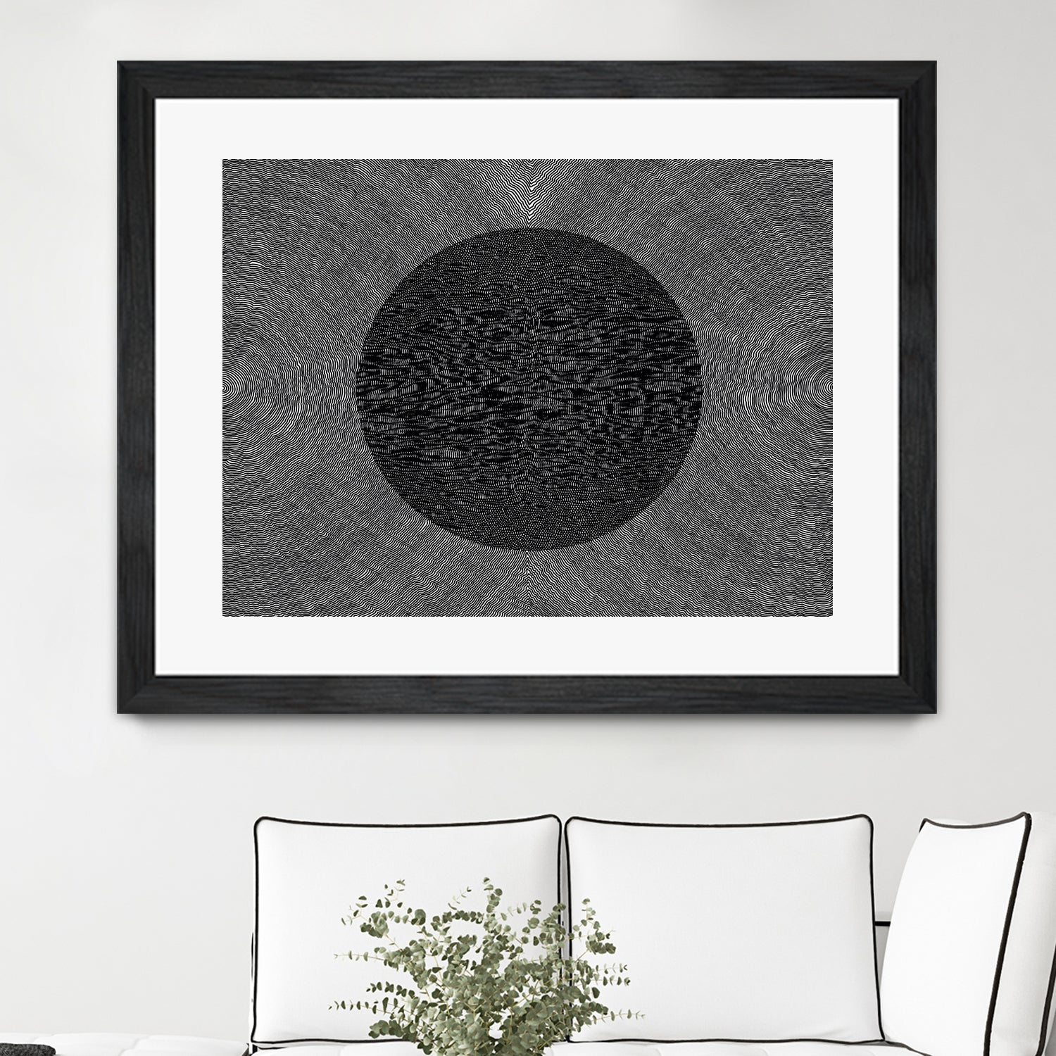 Constructive Interference Pattern by Victor Fitzsimons on GIANT ART - black digital drawing