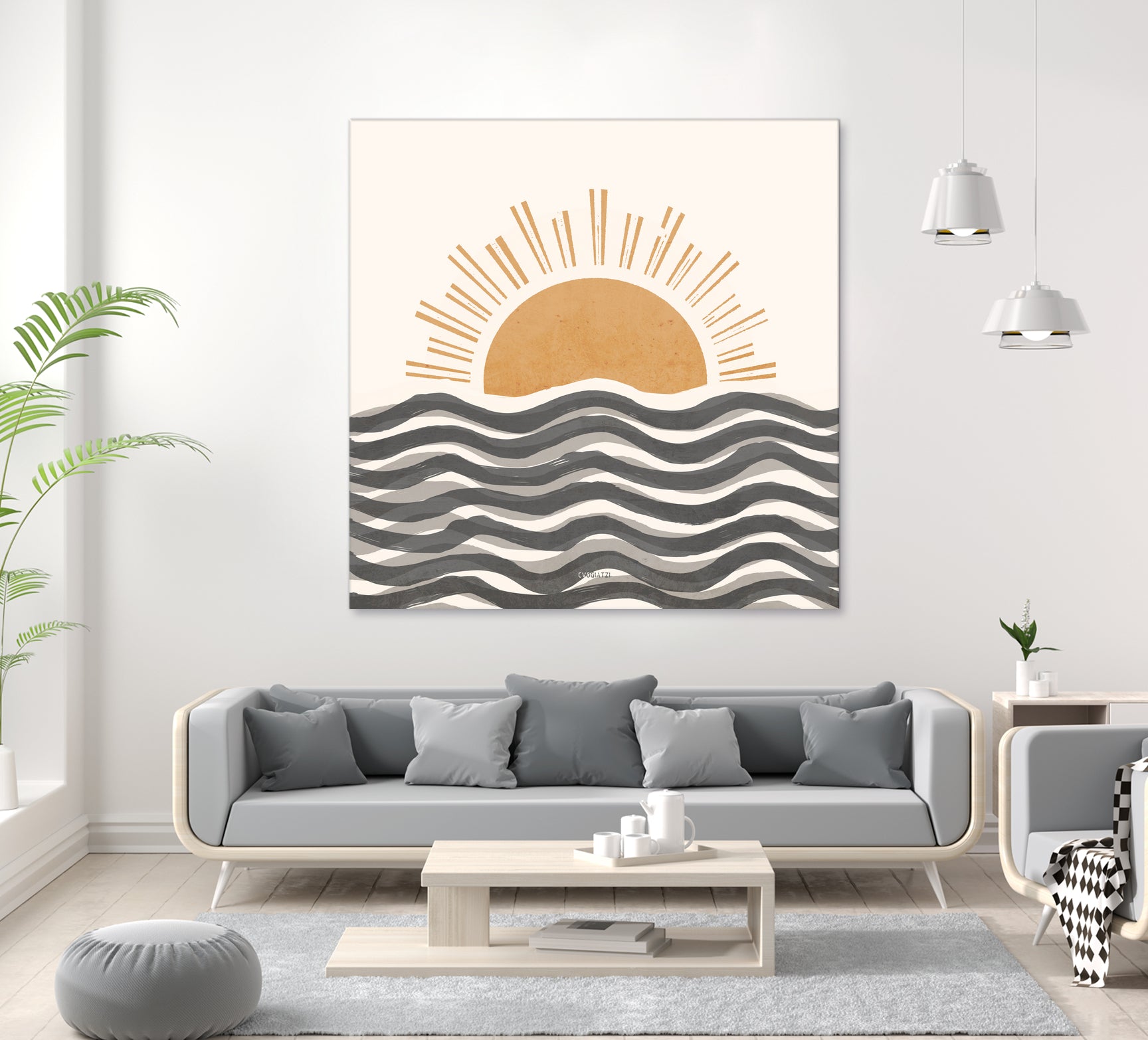 Waft Sun-Grey by Chrysafia Vogiatzi on GIANT ART - gray digital painting