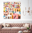 Pastel Cityscape by Uma Gokhale on GIANT ART - pink digital painting