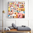 Pastel Cityscape by Uma Gokhale on GIANT ART - pink digital painting