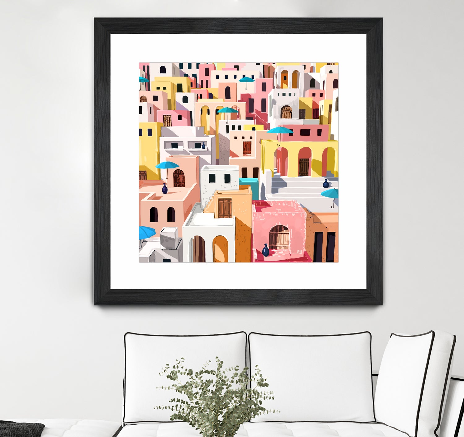 Pastel Cityscape by Uma Gokhale on GIANT ART - pink digital painting