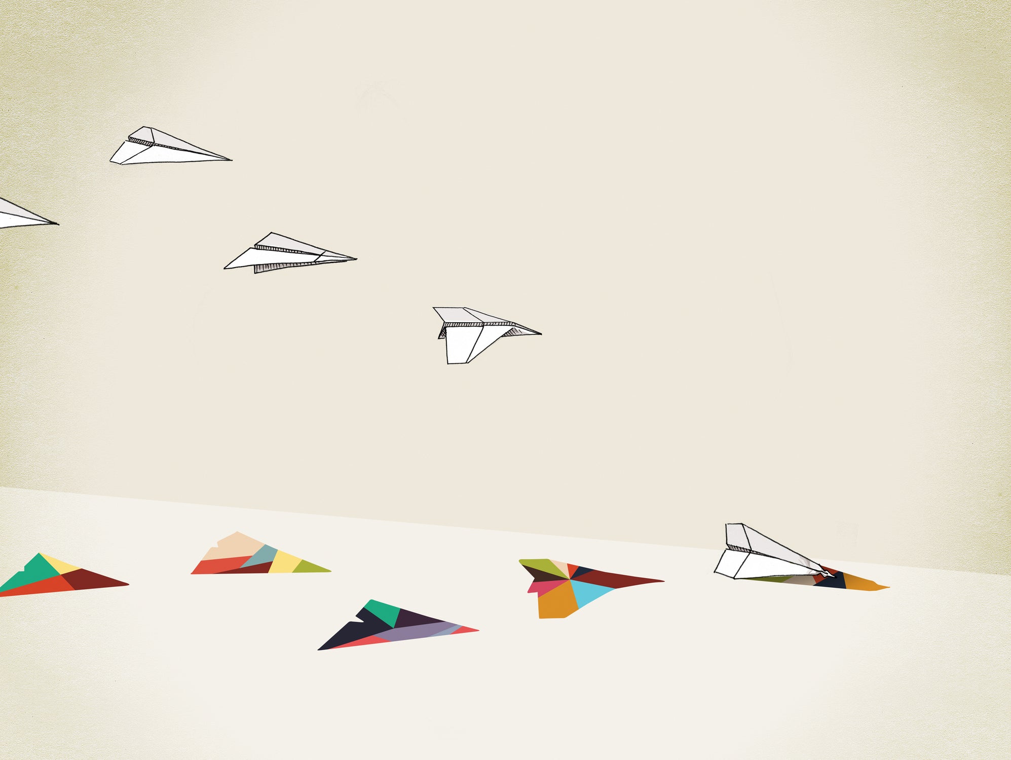 Walking Shadow, Paper Planes by Jason Ratliff on GIANT ART - white photo illustration