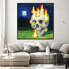 Minecraft Painting Skull on Fire by Javier Arrarte on GIANT ART - black game design