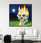 Minecraft Painting Skull on Fire by Javier Arrarte on GIANT ART - black game design