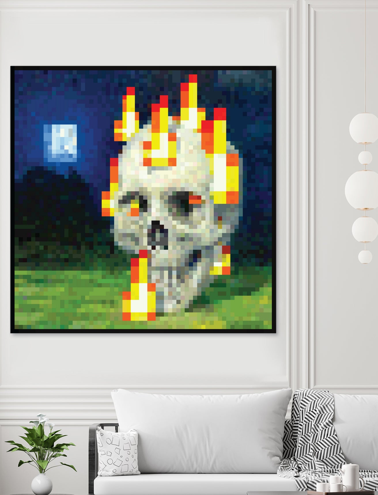 Minecraft Painting Skull on Fire by Javier Arrarte on GIANT ART - black game design