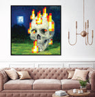 Minecraft Painting Skull on Fire by Javier Arrarte on GIANT ART - black game design