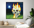 Minecraft Painting Skull on Fire by Javier Arrarte on GIANT ART - black game design