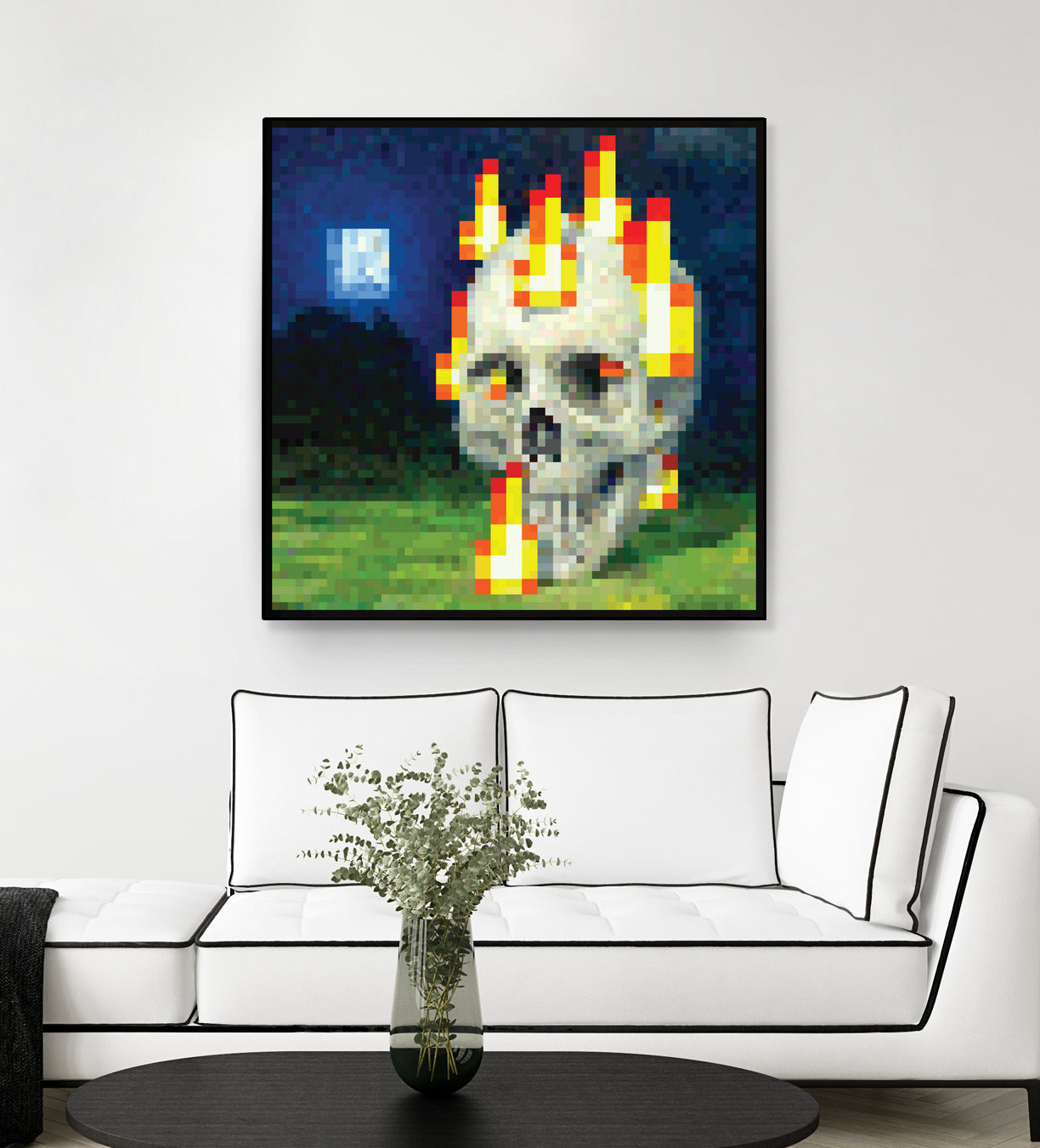 Minecraft Painting Skull on Fire by Javier Arrarte on GIANT ART - black game design