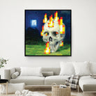 Minecraft Painting Skull on Fire by Javier Arrarte on GIANT ART - black game design