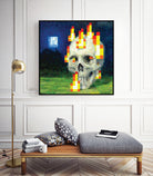 Minecraft Painting Skull on Fire by Javier Arrarte on GIANT ART - black game design