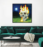 Minecraft Painting Skull on Fire by Javier Arrarte on GIANT ART - black game design