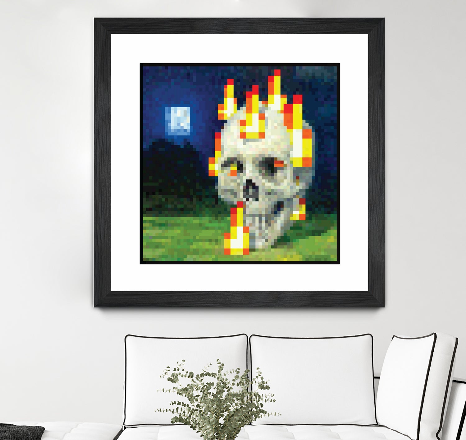 Minecraft Painting Skull on Fire by Javier Arrarte on GIANT ART - black game design