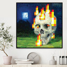 Minecraft Painting Skull on Fire by Javier Arrarte on GIANT ART - black game design