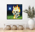 Minecraft Painting Skull on Fire by Javier Arrarte on GIANT ART - black game design