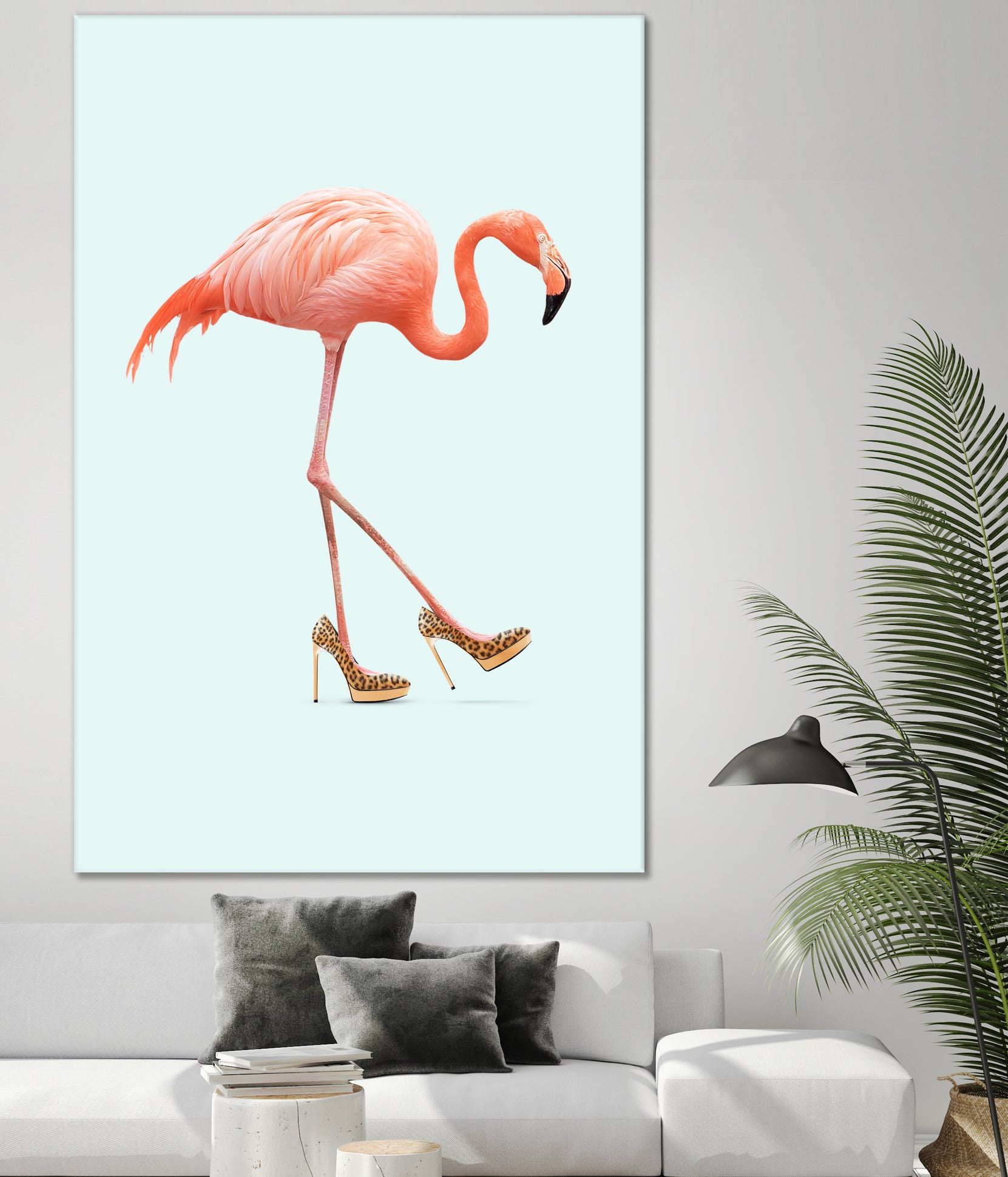 Fancy Flamingo by Jonas Loose on GIANT ART - blue photo manipulation