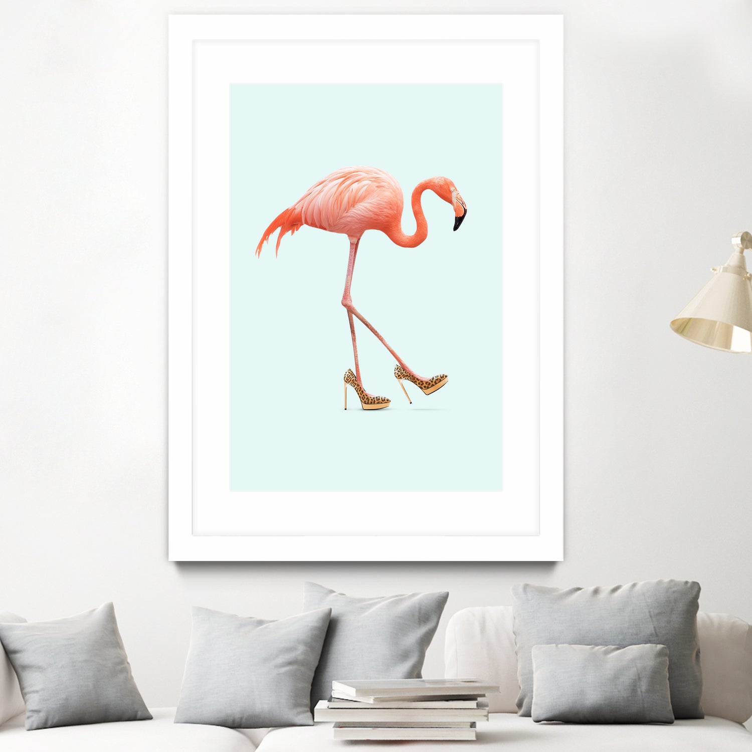 Fancy Flamingo by Jonas Loose on GIANT ART - blue photo manipulation