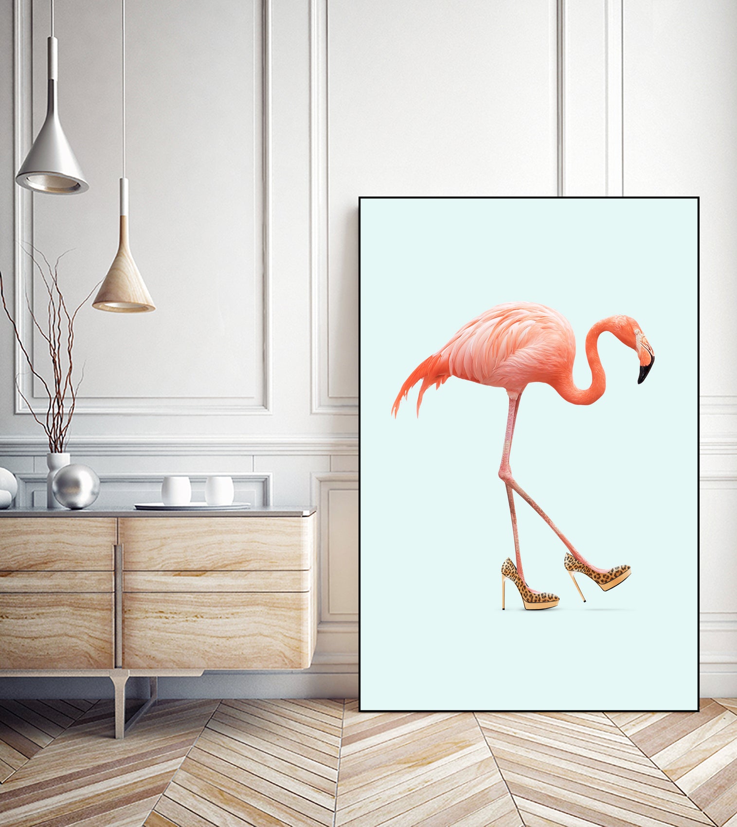 Fancy Flamingo by Jonas Loose on GIANT ART - blue photo manipulation