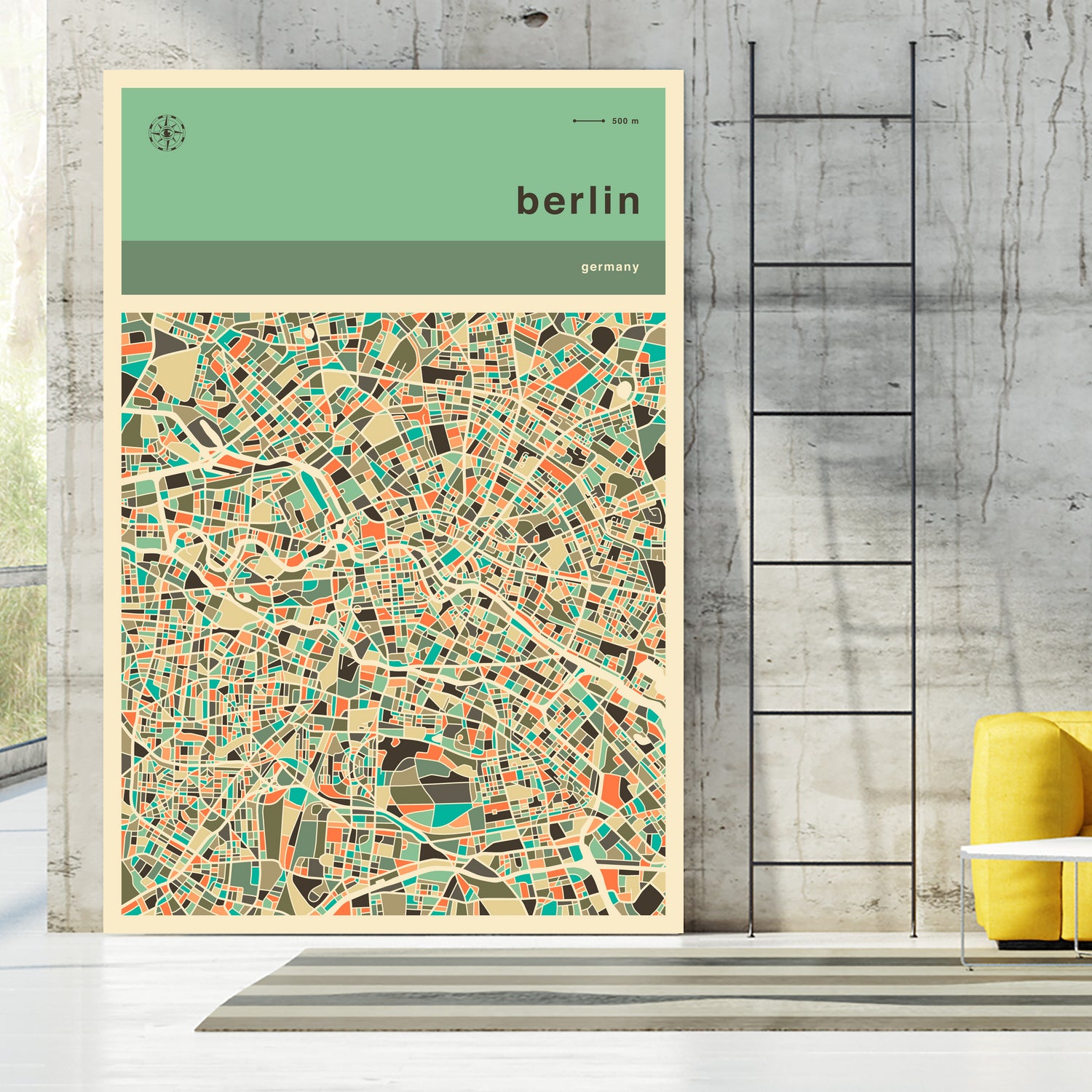 Berlin Map by Jazzberry Blue on GIANT ART - pink vector illustration