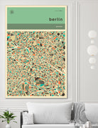 Berlin Map by Jazzberry Blue on GIANT ART - pink vector illustration