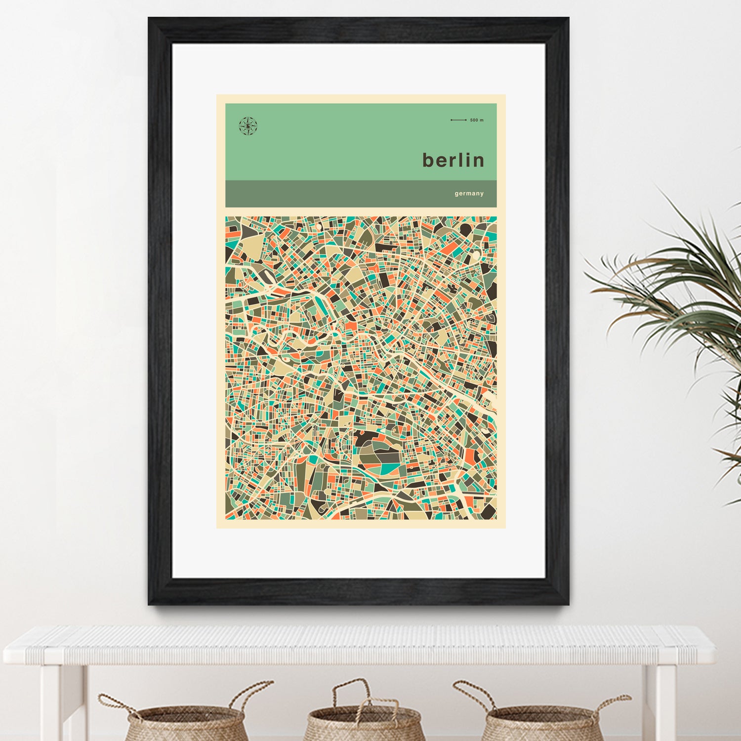 Berlin Map by Jazzberry Blue on GIANT ART - pink vector illustration