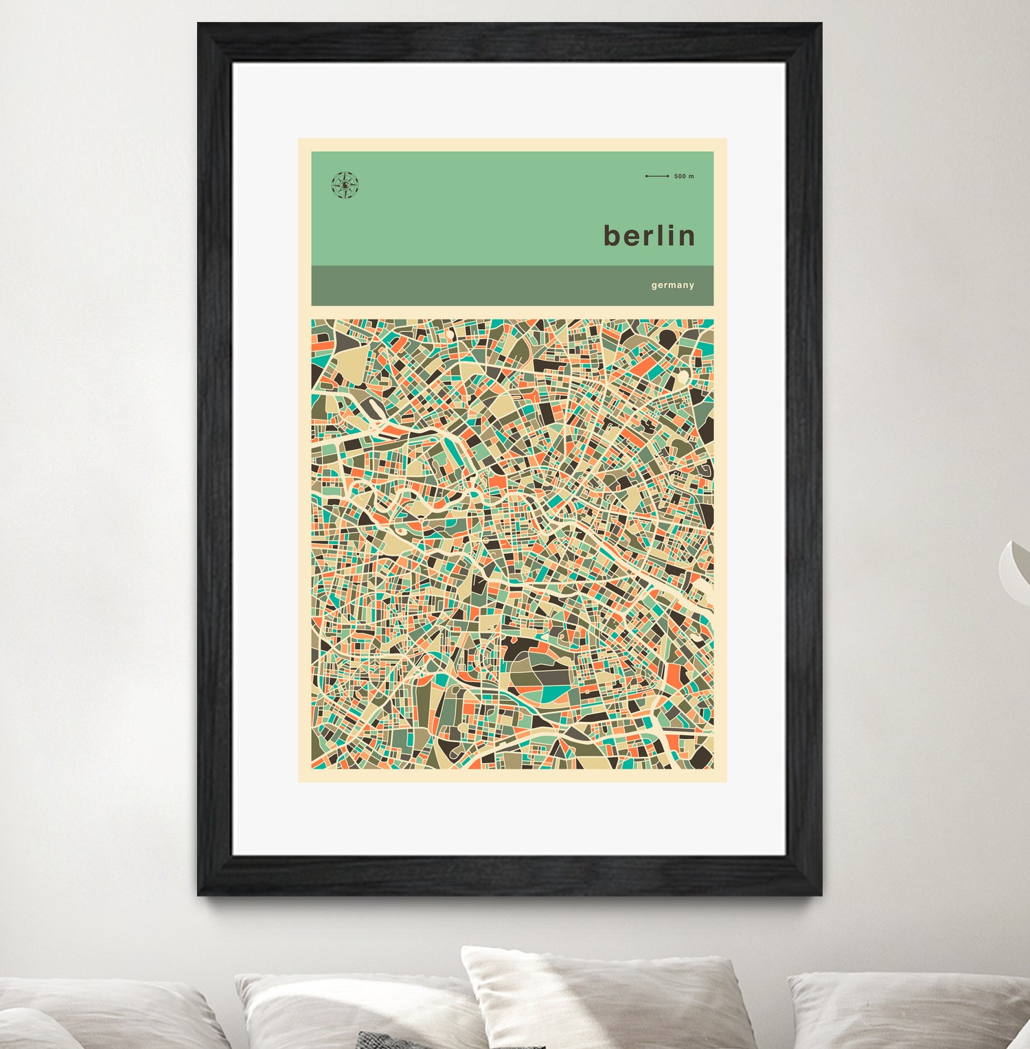 Berlin Map by Jazzberry Blue on GIANT ART - pink vector illustration