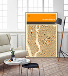 Manhattan Map by Jazzberry Blue on GIANT ART - orange vector illustration