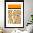 Manhattan Map by Jazzberry Blue on GIANT ART - orange vector illustration