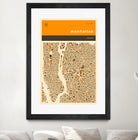 Manhattan Map by Jazzberry Blue on GIANT ART - orange vector illustration