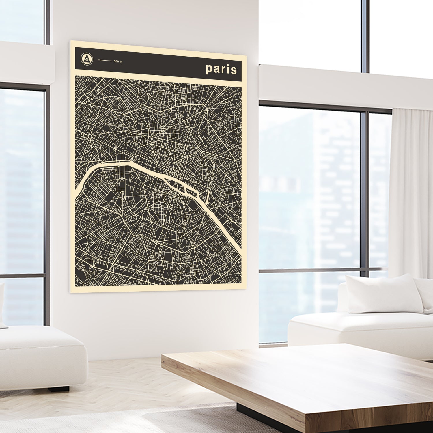 Paris Map 2 by Jazzberry Blue on GIANT ART - black vector illustration