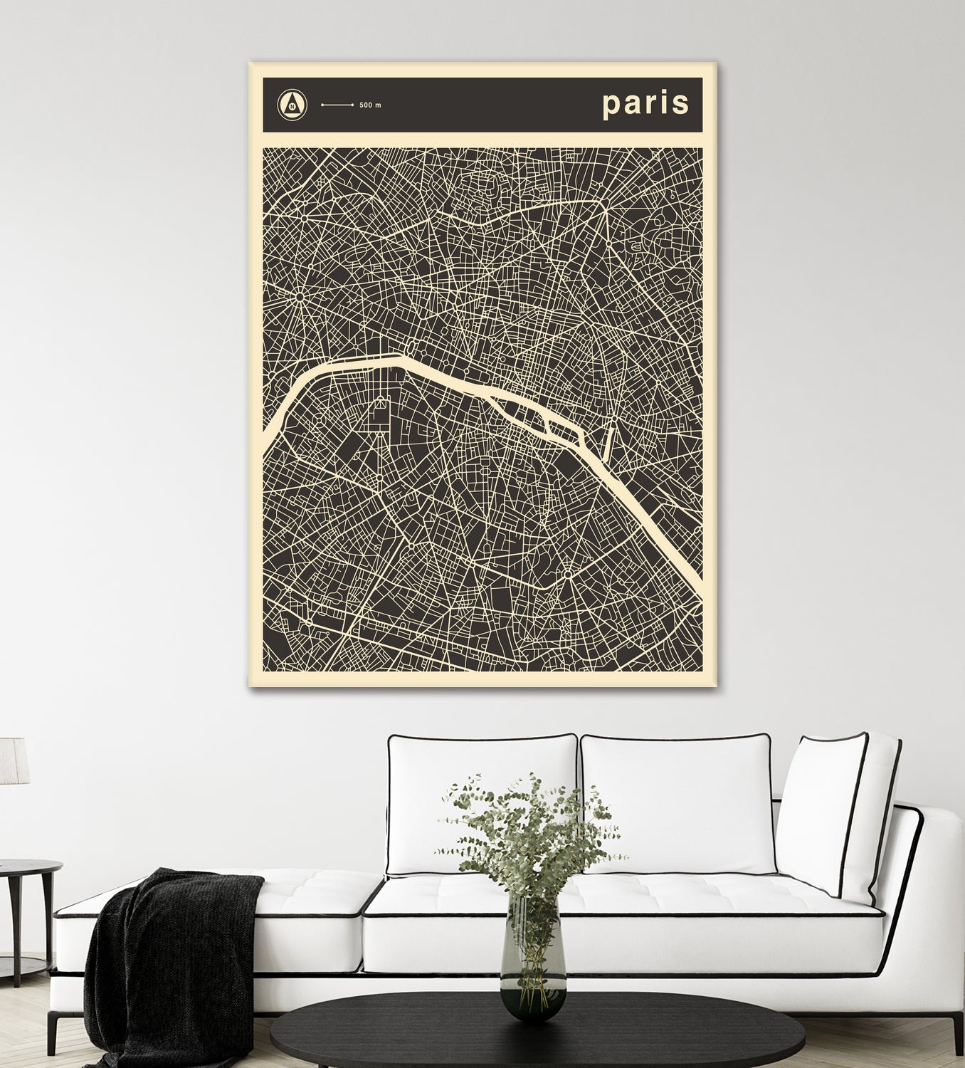 Paris Map 2 by Jazzberry Blue on GIANT ART - black vector illustration