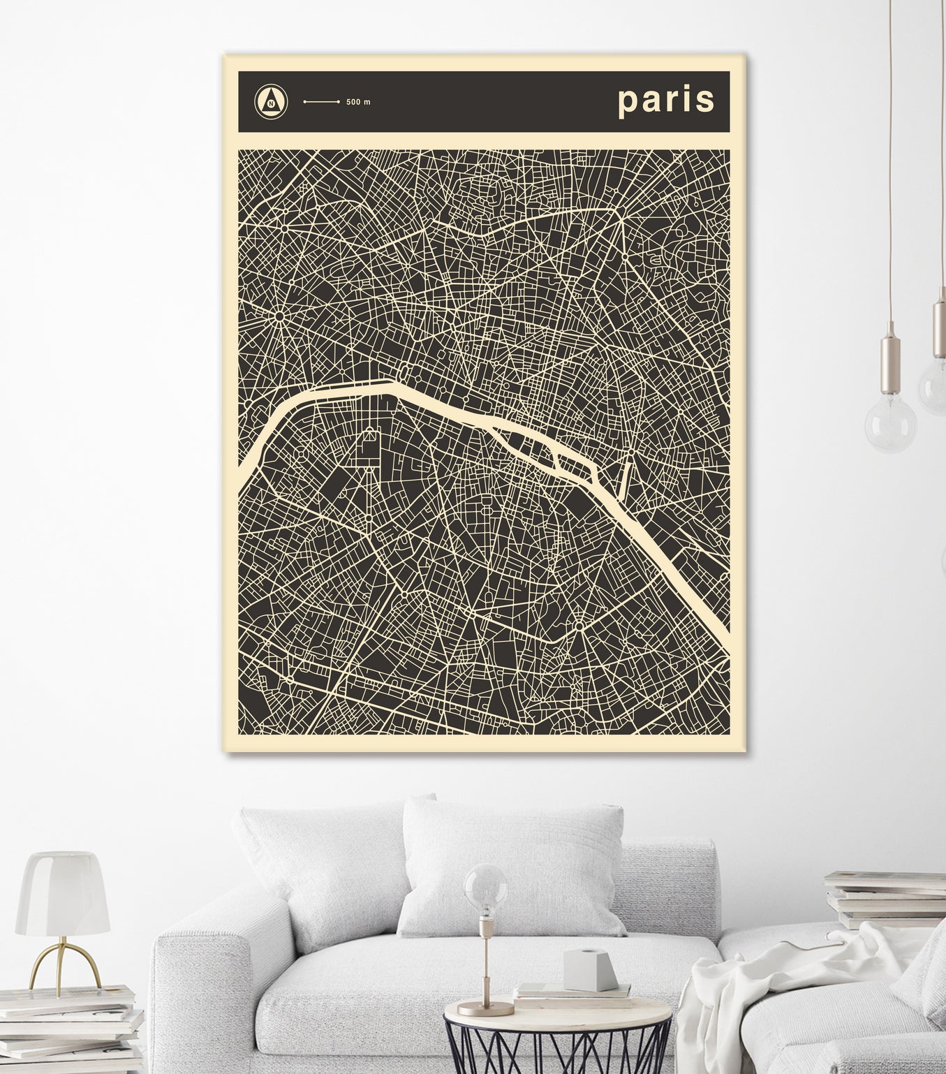 Paris Map 2 by Jazzberry Blue on GIANT ART - black vector illustration