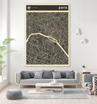 Paris Map 2 by Jazzberry Blue on GIANT ART - black vector illustration