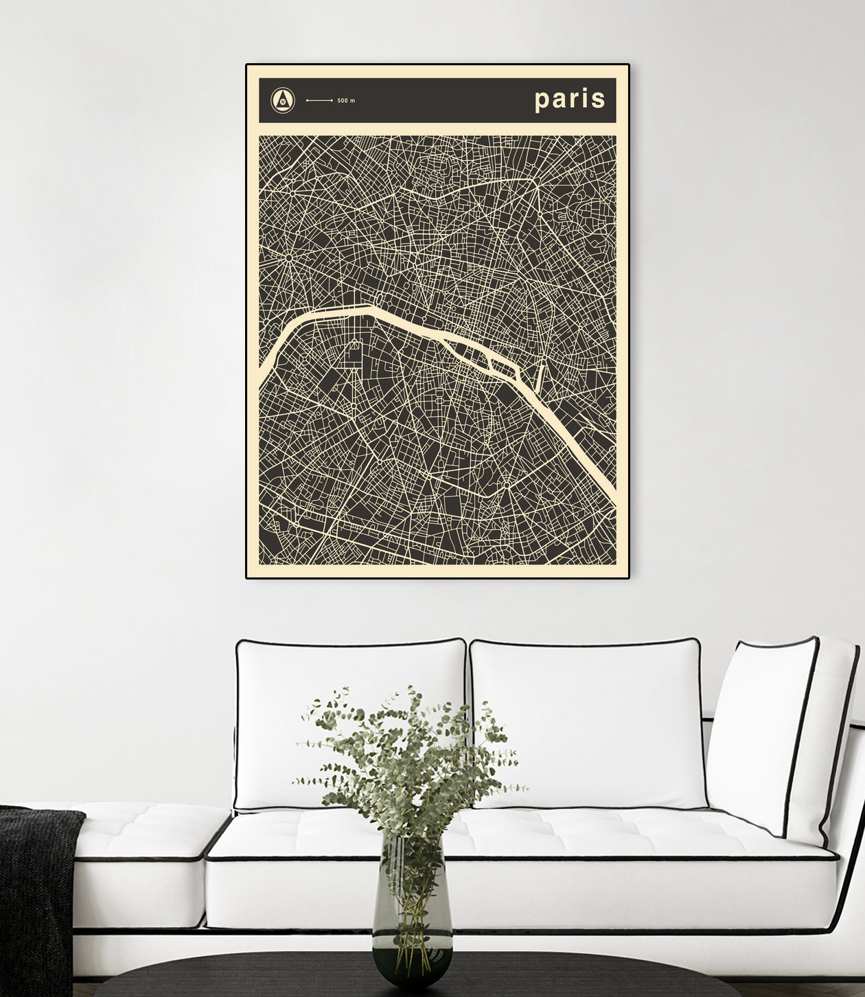 Paris Map 2 by Jazzberry Blue on GIANT ART - black vector illustration