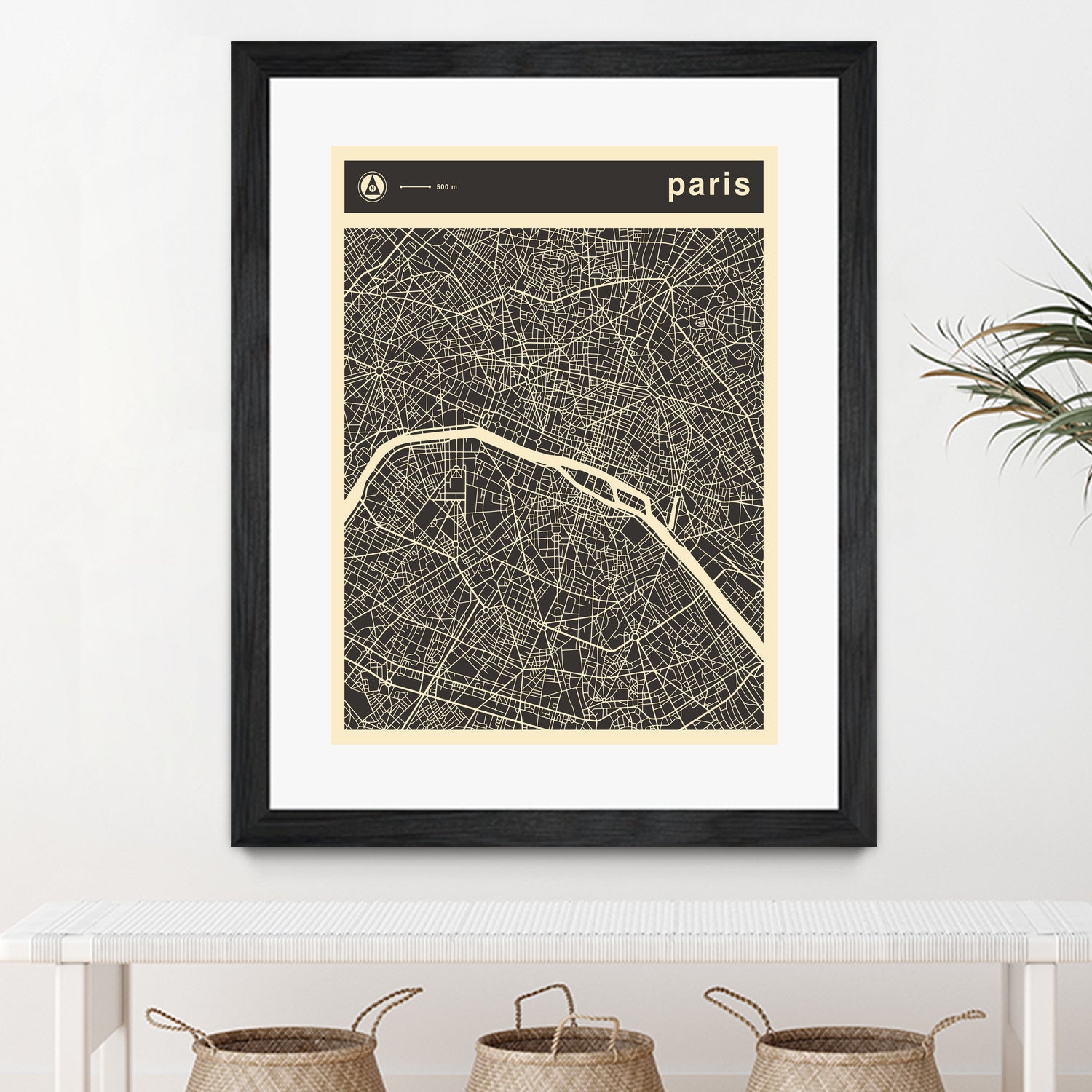 Paris Map 2 by Jazzberry Blue on GIANT ART - black vector illustration