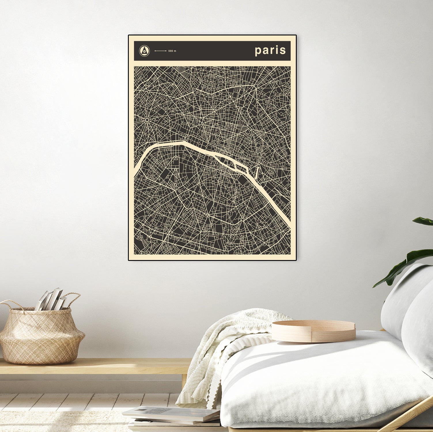 Paris Map 2 by Jazzberry Blue on GIANT ART - black vector illustration