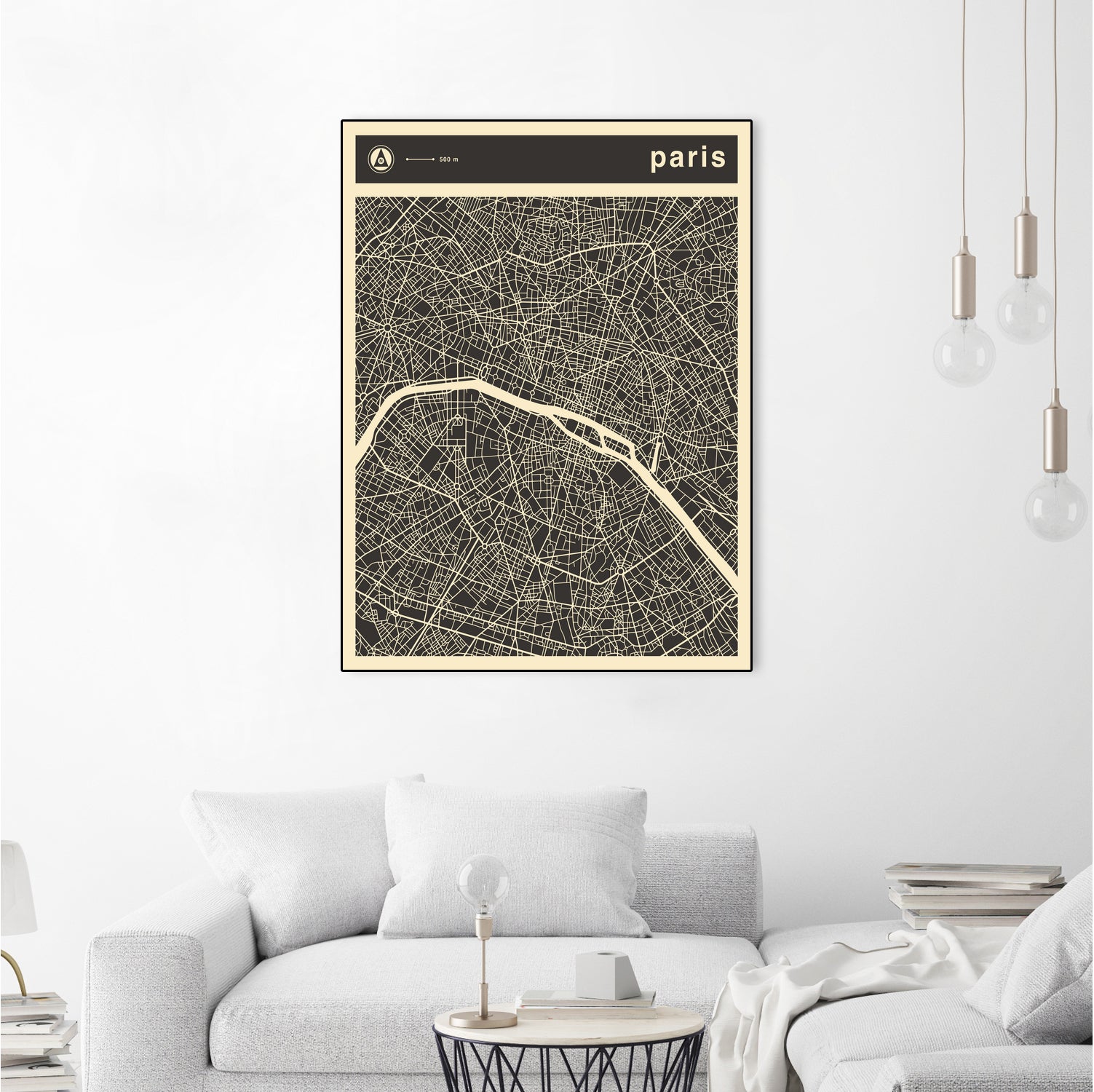 Paris Map 2 by Jazzberry Blue on GIANT ART - black vector illustration