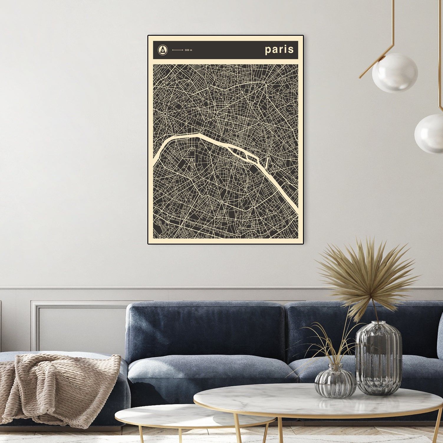 Paris Map 2 by Jazzberry Blue on GIANT ART - black vector illustration