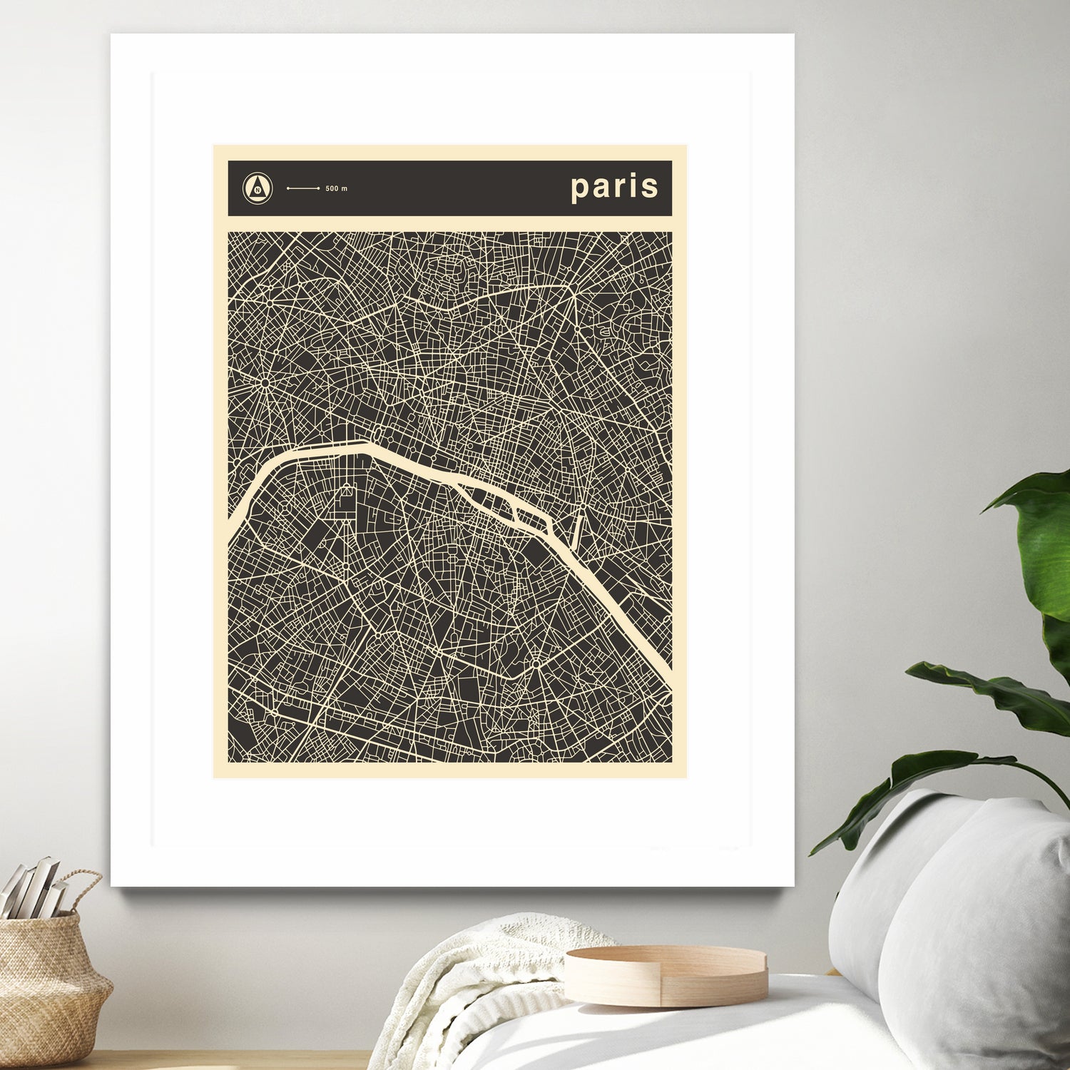 Paris Map 2 by Jazzberry Blue on GIANT ART - black vector illustration