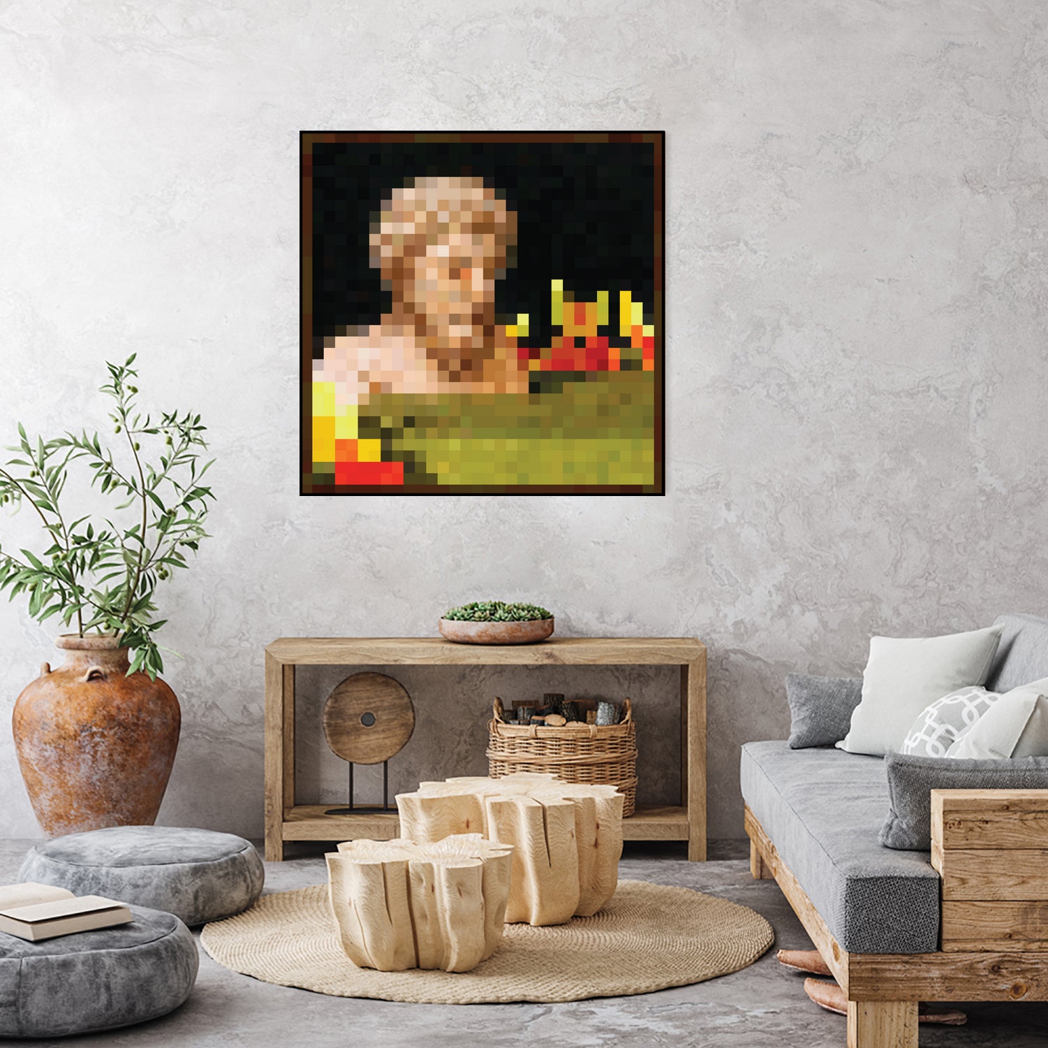 Minecraft Painting Bust by Javier Arrarte on GIANT ART - black digital painting