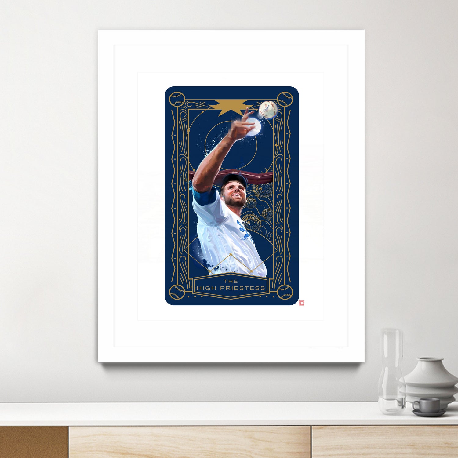 Dodgers Tarot: The High Priestess by Claudia Labarca on GIANT ART - blue digital painting