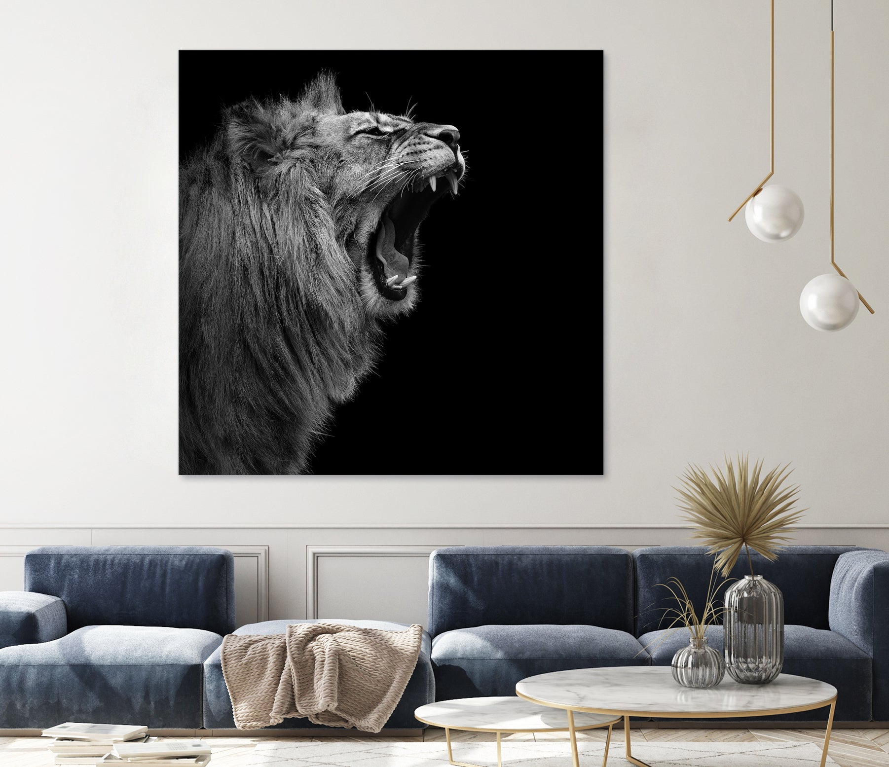 Lion in black and white by Lukas Holas on GIANT ART - black photo manipulation