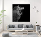 Lion in black and white by Lukas Holas on GIANT ART - black photo manipulation