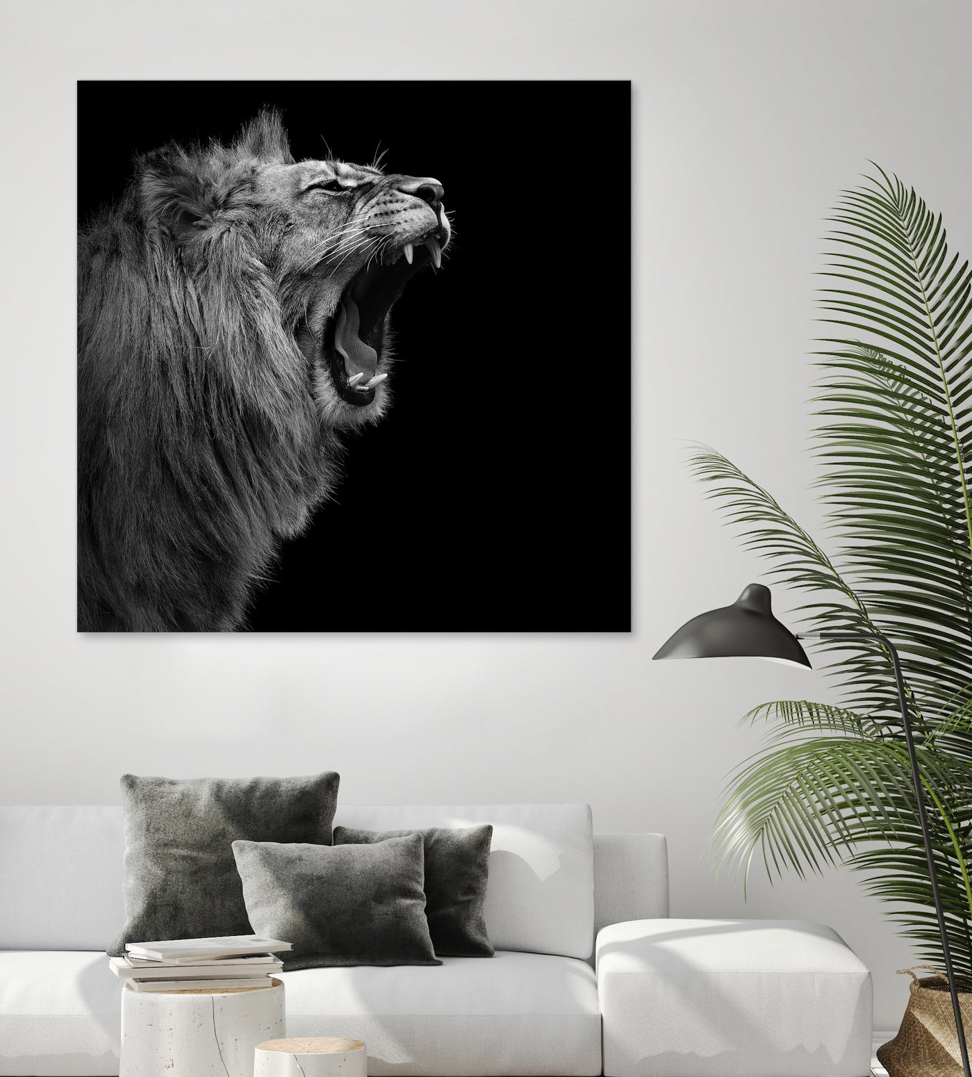 Lion in black and white by Lukas Holas on GIANT ART - black photo manipulation